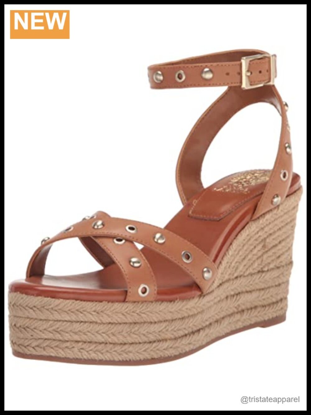 Leather Embellished Espadrille Wedge Sandal Buckle Ankle Strap Open Toe
